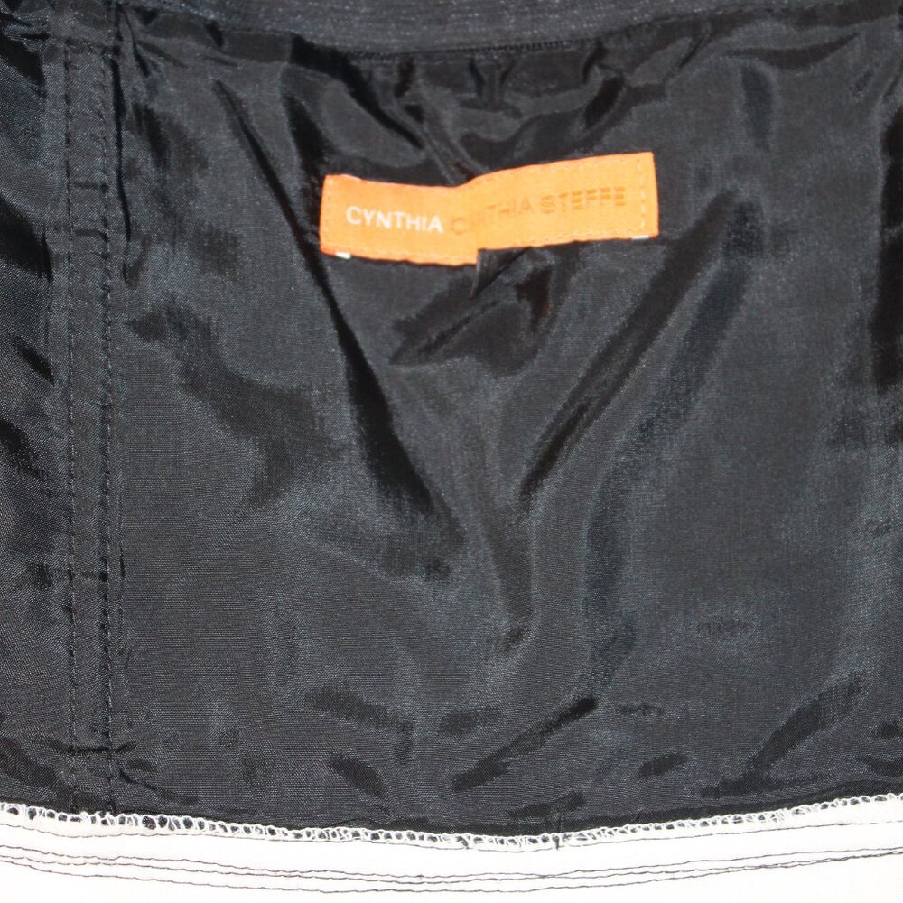 Cynthia Steffe Dress LBD Black Mesh Sheer Stripe Cocktail Formal  Size 8 - Picture 10 of 12